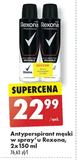 Biedronka Dezodorant invisible black & white Rexona Men Invisible oferta