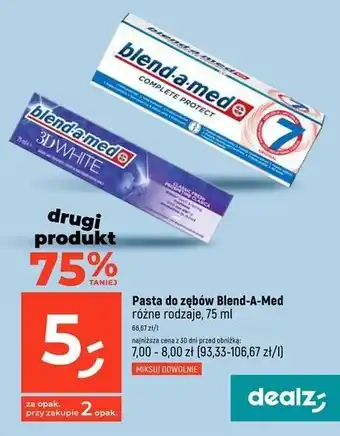 Dealz Pasta do zębów classic Blend-A-Med 3D White oferta