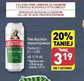 ALDI Piwo Kasztelan Niepasteryzowane oferta