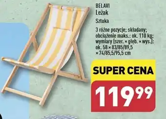 ALDI Leżak składany Belavi oferta