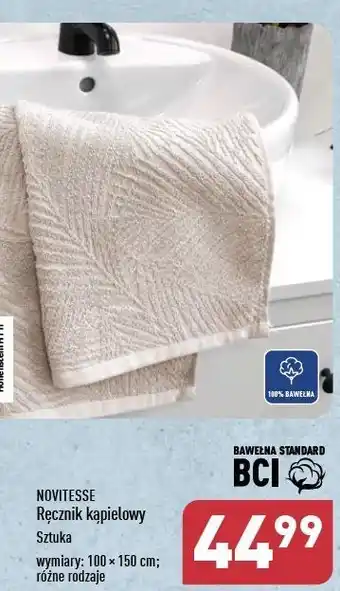 ALDI Ręcznik kąpielowy 100 x 150 cm Novitesse oferta