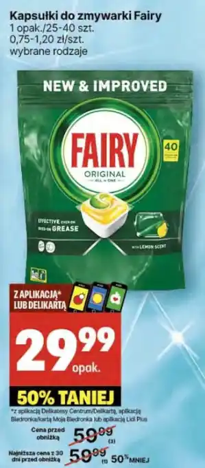 Delikatesy Centrum Kapsułki do zmywarki Fairy oferta