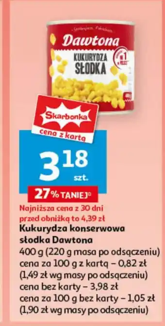 Auchan Kukurydza konserwowa Dawtona oferta