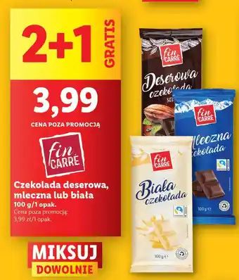 Lidl Czekolada deserowa, mleczna lub biała 100 g oferta