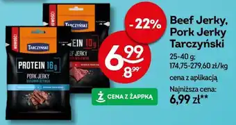 Żabka Beef Jerky, Pork Jerky Tarczyński oferta