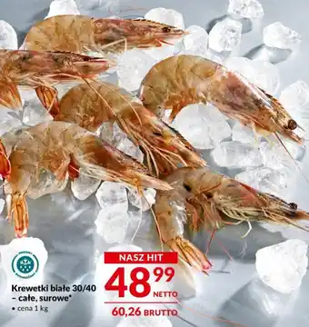 Makro Krewetki białe 30/40 - całe, surowe 1 kg oferta