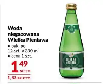 Makro Woda niegazowana Wielka Pieniawa 330 ml oferta