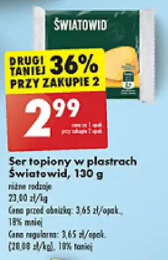 Biedronka Ser topiony w plastrach Światowid, 130 g oferta