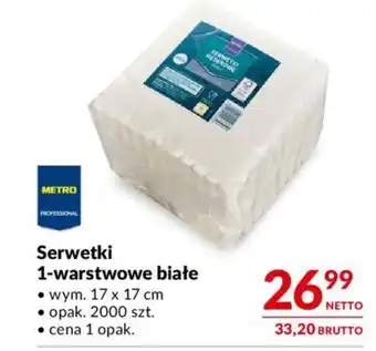 Makro Serwetki 1-warstwowe białe oferta