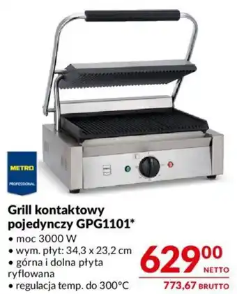 Makro Grill kontaktowy pojedynczy GPG1101 oferta