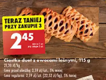 Biedronka Ciastko duet z owocami leśnymi, 115 g oferta