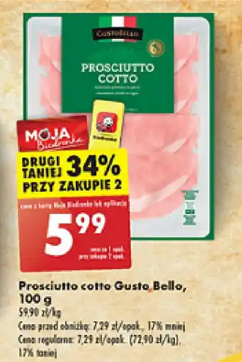 Biedronka Prosciutto cotto Gusto Bello, 100 g oferta