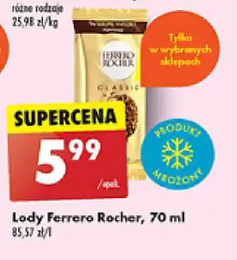Biedronka Lody Ferrero Rocher, 70 ml oferta