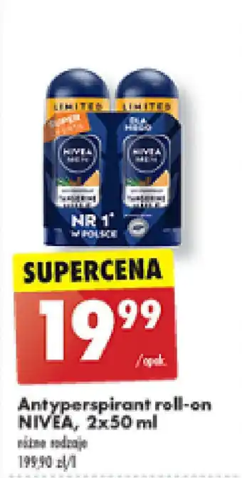 Biedronka Antyperspirant roll-on NIVEA, 2 x 50 ml oferta