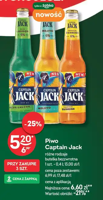 Żabka Piwo Captain Jack 0,4 l oferta