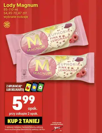 Delikatesy Centrum Lody Magnum 85-110ml oferta