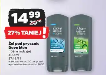 Netto Żel pod prysznic extra fresh Dove Men+Care oferta