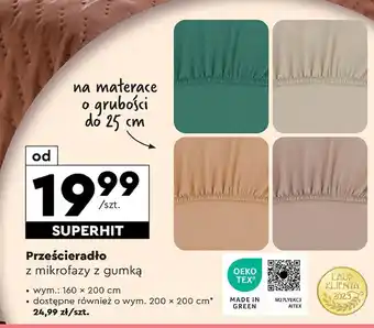 Biedronka Prześcieradło z mikrofazy 160 x 200 cm Smukee oferta