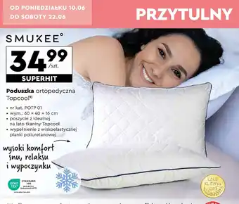 Biedronka Poduszka ortopedyczna topcool 40 x 60 16 cm Smukee oferta