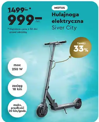Biedronka Hulajnoga siver city 250w Motus oferta