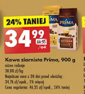 Biedronka Kawa ziarnista Prima, 900 g oferta