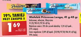 Biedronka Wafelek Princessa Longa, 41 g-45 g oferta
