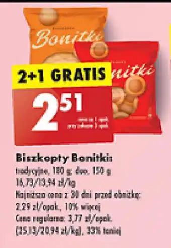 Biedronka Biszkopty Bonitki 180 g oferta
