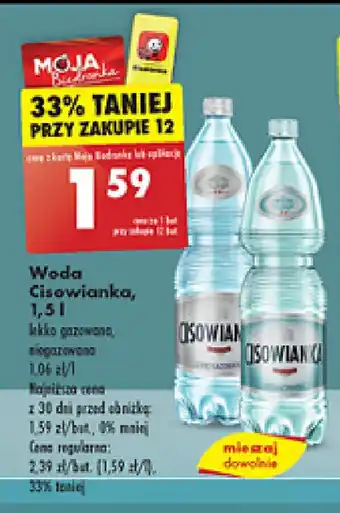 Biedronka Woda Cisowianka, 1,5 l oferta