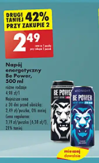 Biedronka Napój energetyczny Be Power, 500 ml oferta