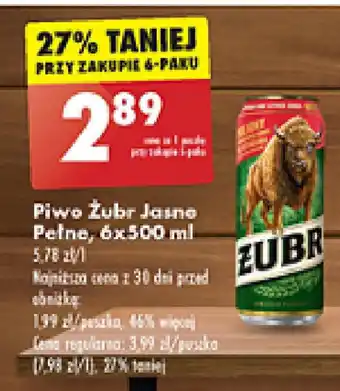 Biedronka Piwo Żubr Jasne Pełne, 500 ml oferta