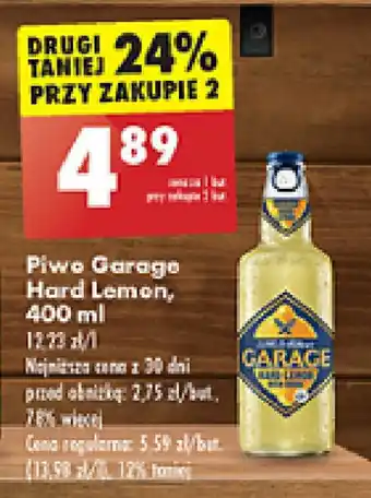 Biedronka Piwo Garage Hard Lemon, 400 ml oferta