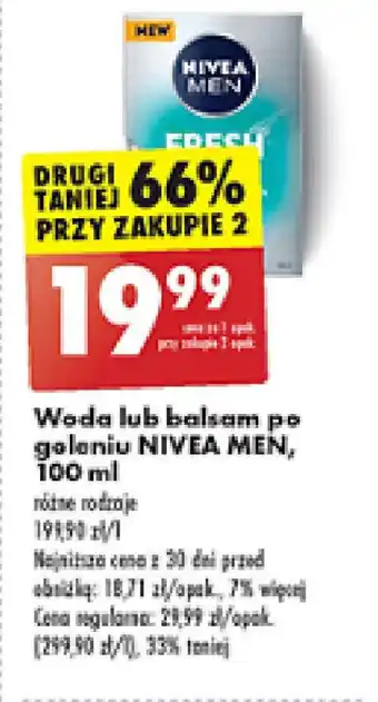 Biedronka Woda lub balsam po goleniu NIVEA MEN, 100 ml oferta