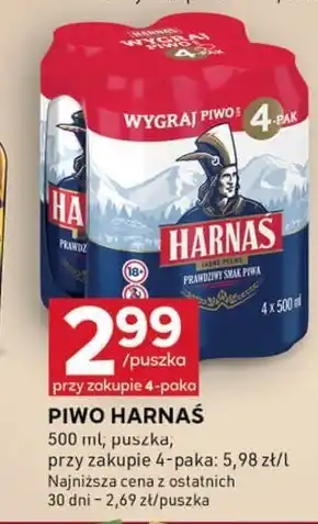 Stokrotka Optima Harnaś Piwo jasne pełne 4 x 500 ml oferta