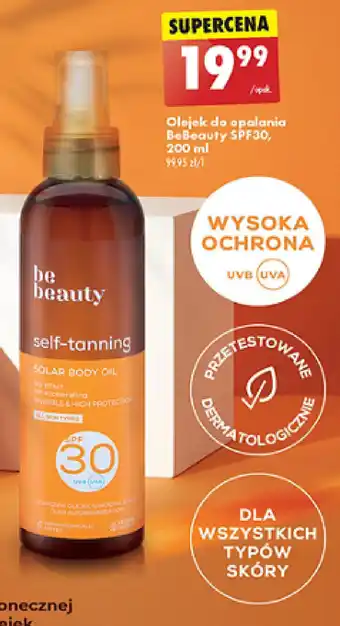 Biedronka Olejek do opalania BeBeauty SPF30, 200 ml oferta