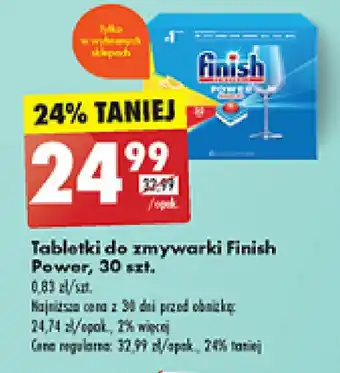 Biedronka Tabletki do zmywarki Finish Power, 30 szt. oferta