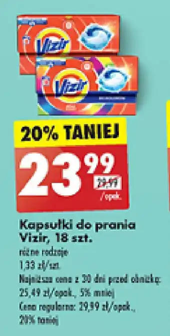 Biedronka Kapsułki do prania Vizir, 18 szt. oferta