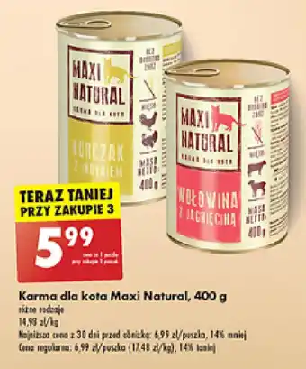 Biedronka Karma dla kota Maxi Natural, 400 g oferta