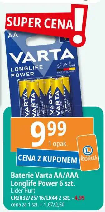 E.Leclerc Baterie Varta AA/AAA Longlife Power 6 szt. oferta