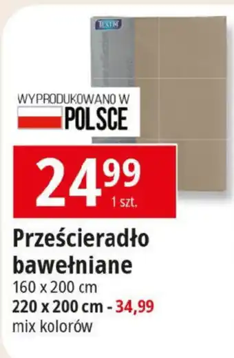 E.Leclerc Prześcieradło bawełniane 160 x 200 cm oferta