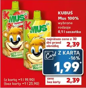 Kaufland KUBUŚ Mus 100% 0,1 l oferta