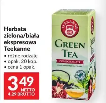 Makro Herbata zielona/biała ekspresowa Teekanne 20 torebek oferta