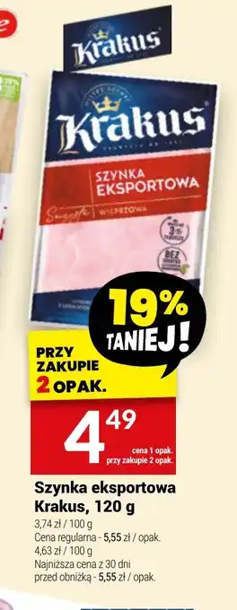 Twój Market Szynka eksportowa Krakus 120 g oferta