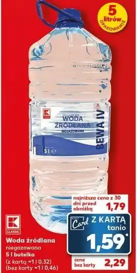 Kaufland Woda niegazowana K-Classic oferta