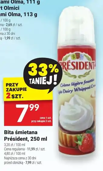 Twój Market Bita śmietana Président, 250 ml oferta