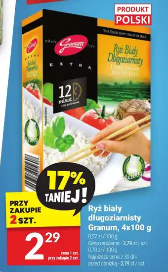 Twój Market Ryż biały długoziarnisty Granum, 4 x 100 g oferta