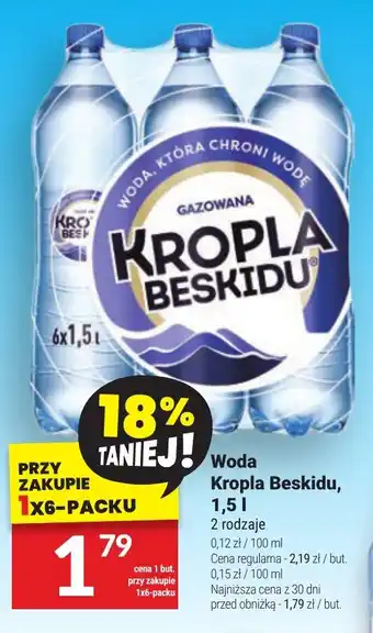 Twój Market Woda Kropla Beskidu, 1,5 l oferta