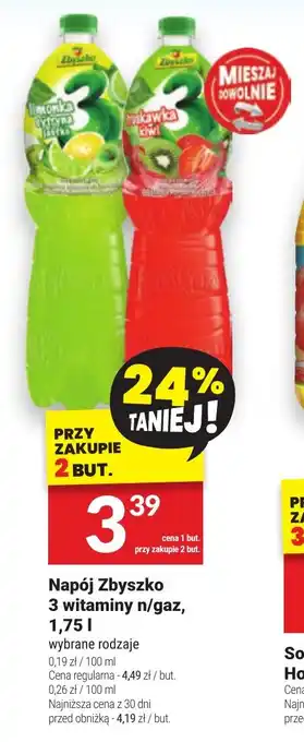 Twój Market Napój Zbyszko 3 witaminy n/gaz, 1,75 l oferta