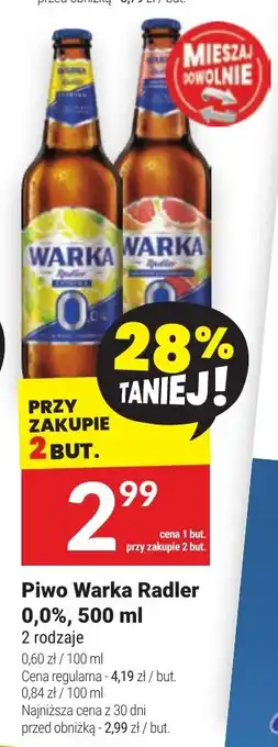 Twój Market Piwo Warka Radler 0,0%, 500 ml oferta