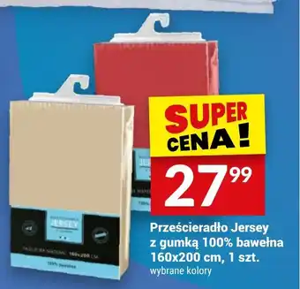 Twój Market Prześcieradło Jersey z gumką 100% bawełna 160x200 cm oferta