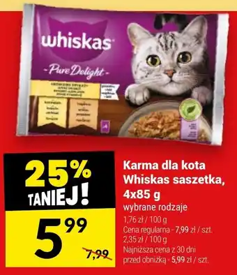 Twój Market Karma dla kota Whiskas saszetka, 4x85 g oferta